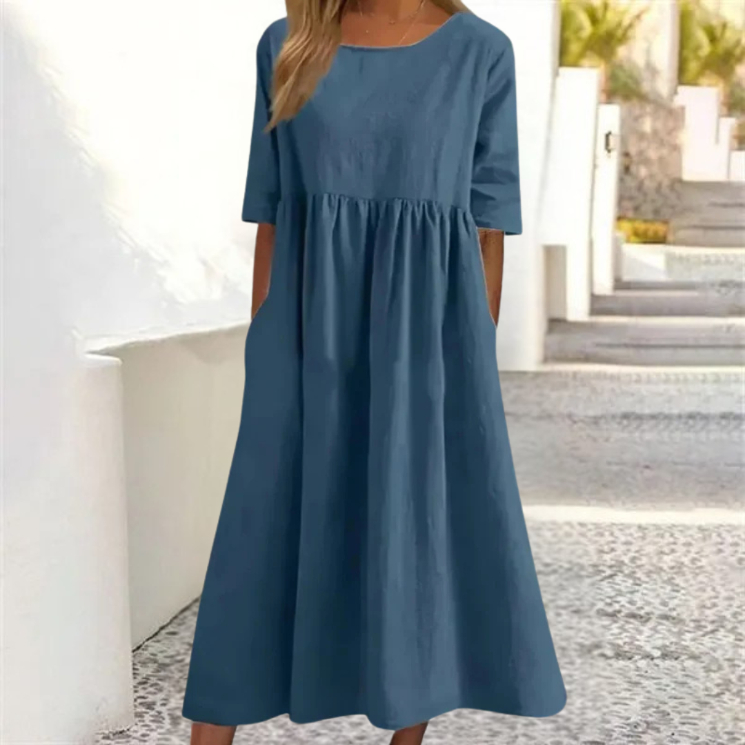 Lila | Women's Smocked-Waist Summer Midi Dress