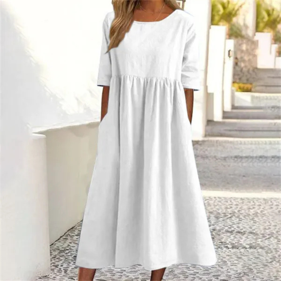 Lila | Women's Smocked-Waist Summer Midi Dress