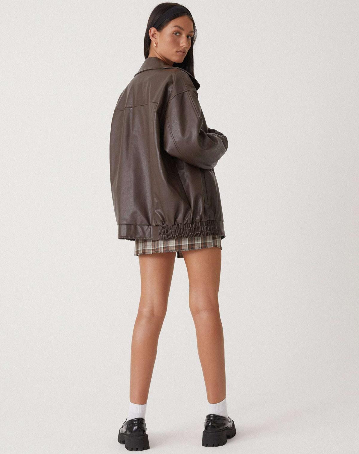 Lila | Women's Faux Leather Bomber Jacket